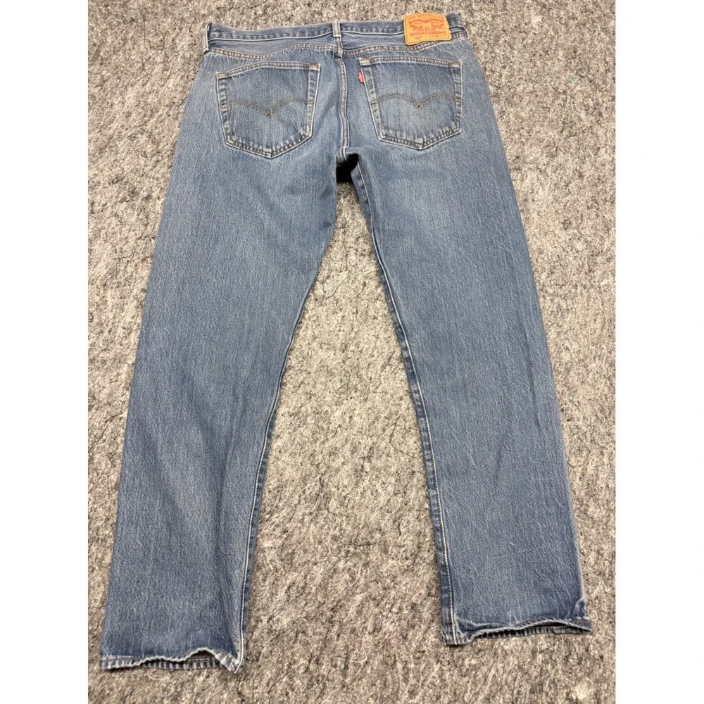 Levis 501 Original Fit Mens Jeans W36 L33 Blue‎ Denim Button Fly Straight Leg